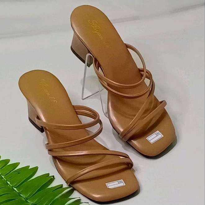 A06 Heels Tali Wanita ALESSIA / Sandal Hak Tahu 5cm