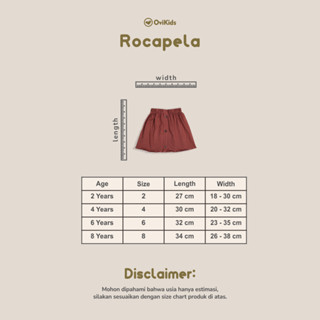 ROCAFELA ROK ANAK CELANA ANAK PEREMPUAN FASHION ANAK PEREMPUAN 2-8 TAHUN OVK