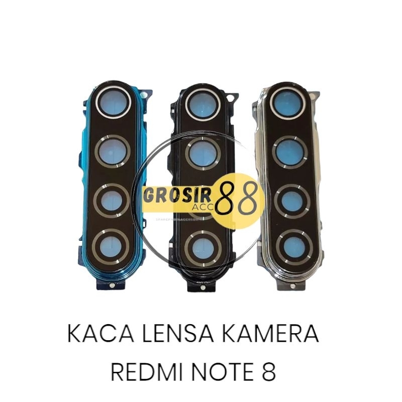 KACA LENSA KAMERA BELAKANG PLUS RING XIAOMI REDMI NOTE 8 ORIGINAL