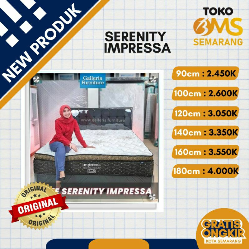 Promo Set Springbed Elite Serenity Impressa Pocket Plustop Pocketed Spring Murah Toko BMS Semarang