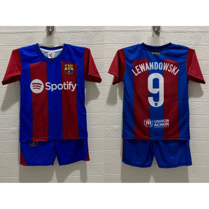 jersey sepakbola barcelona home anak printing kids