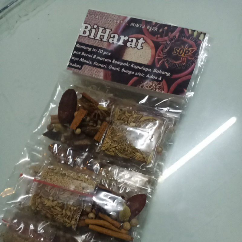 

Biharat Rempah Sop 1 rebteng isi 20 pcs