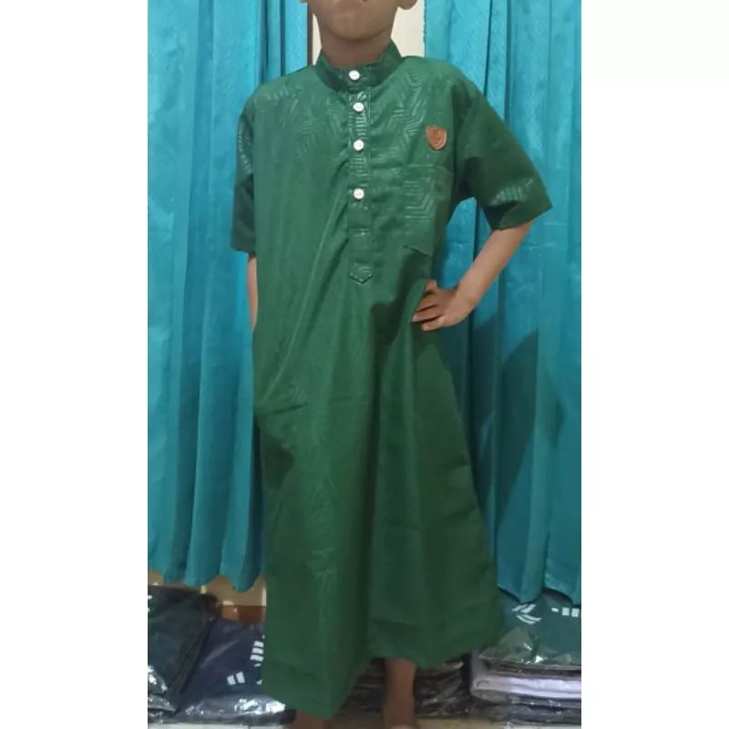 jubah gamis muslim anak  laki-laki bahan besway embos