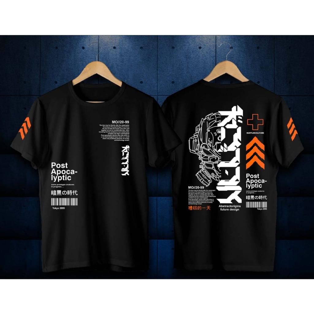 Baju Koas Robot Pria / Kaos Kata Kata Pria / Baju Kaos Kanji Jepang / Kaos Hitam Pria / Baju kaos Pr