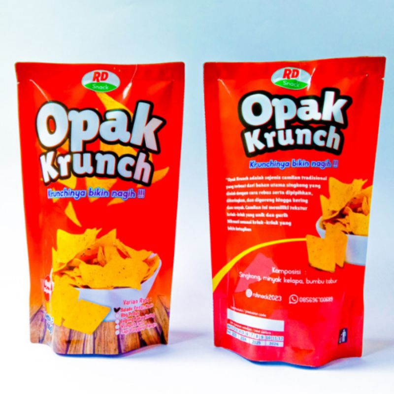 

Opak krunch/keripik singkong/keripik ubi/cemilan berbahan dasar singkong dengan berbagai varian rasa yang dapat menghilangkan galau dan bosan