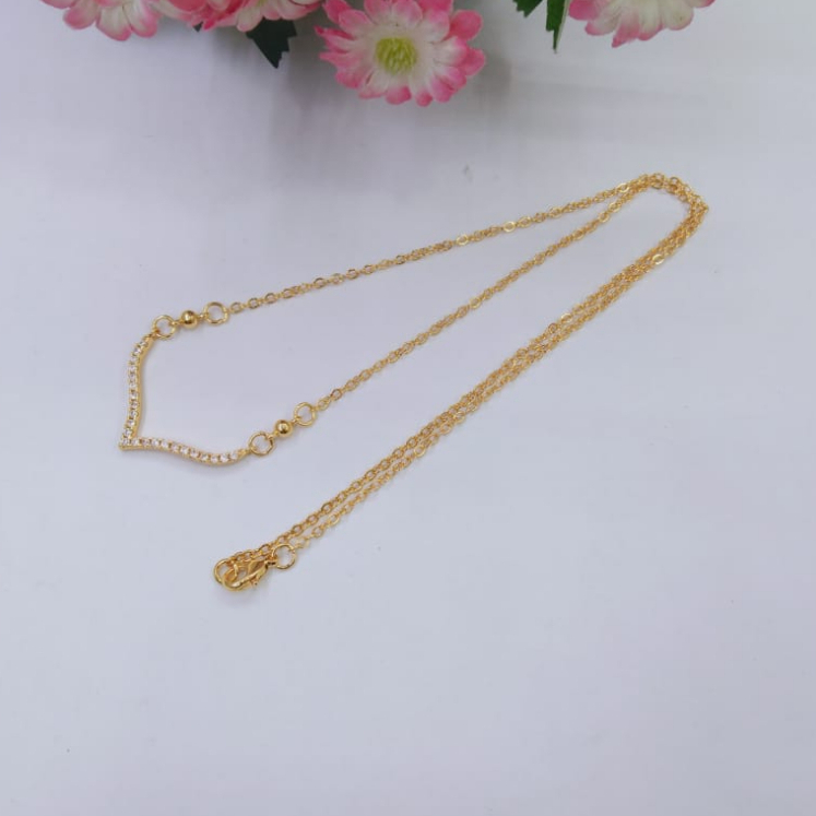 Kalung Fuji Permata Titanium Anti Karat Aksesoris Fashion Korea