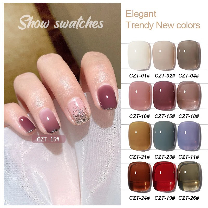 [FLASHES] CZT 1 SET 30 Warna Nail Polish Gel 15ml Soak Off Uv Gel