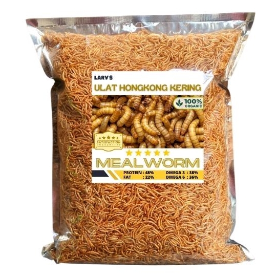 Ulat Hongkong Kering 1Kg Dried Mealworm LARV'S