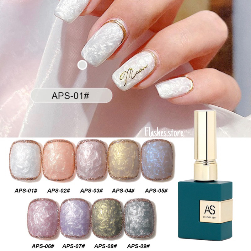 AS APS Color Pearl Fritillalia Threaded Nail Gel Polish Soak Off Uv