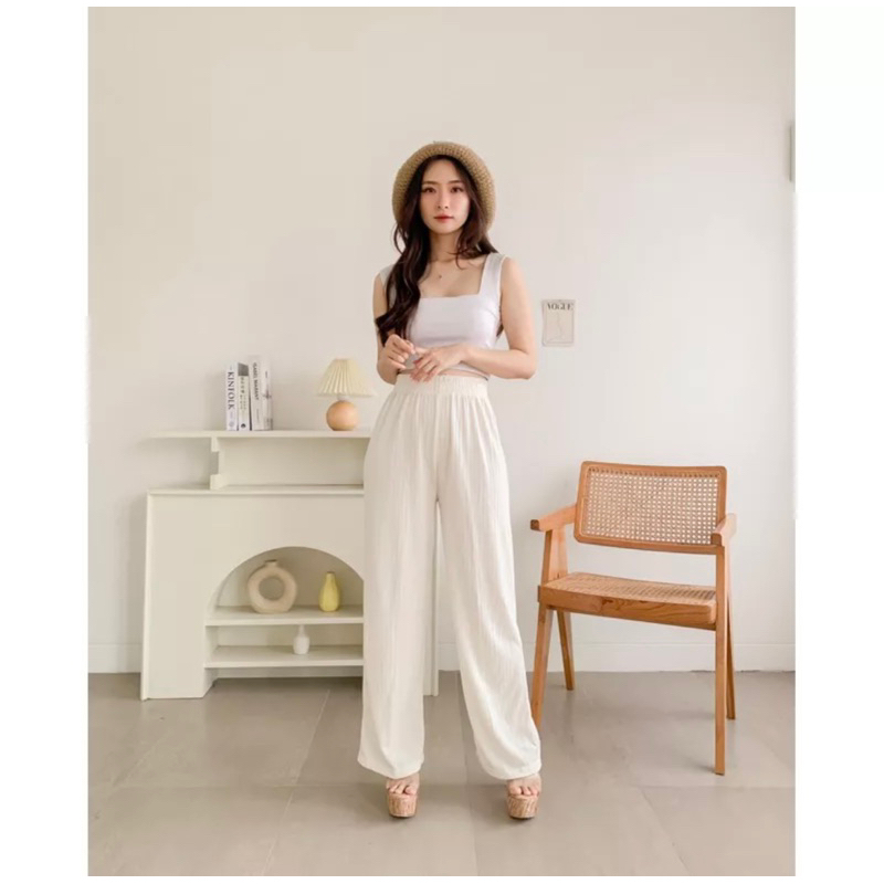 KINAN KULOT RAJUT KNIT PREMIUM HW KOREAN LOSE PANTS FULL KARET