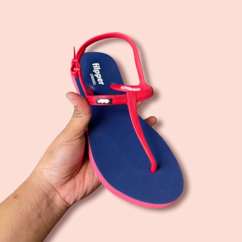 Sandal Wanita Jepit Tali Strap Filpper Karet Rubber Santai Sendal Japit Cewek Pantai Red