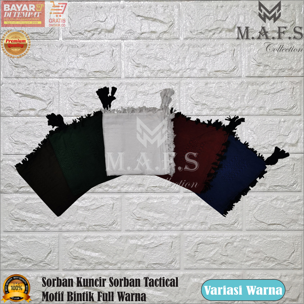 SORBAN MURAH SORBAN KUNCIR MOTIF BINTIK FULL WARNA