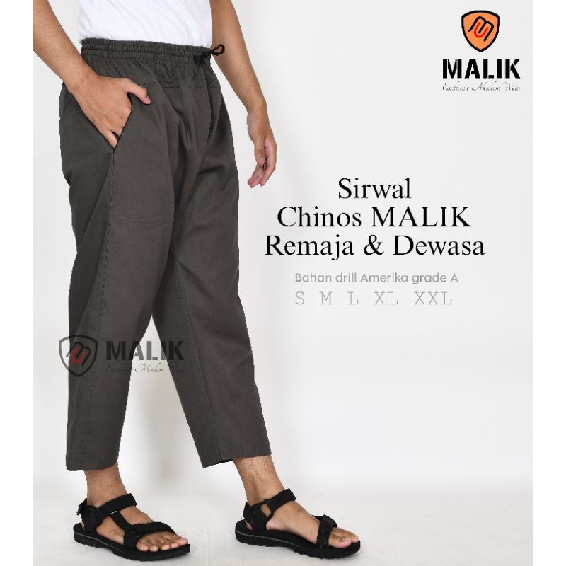 Celana Sirwal Dewasa Chinos / Sirwal Chinos MALIK / Celana Formal Casual Pria Panjang / Celana Slim /  Celana Kantor Kajian Sholat