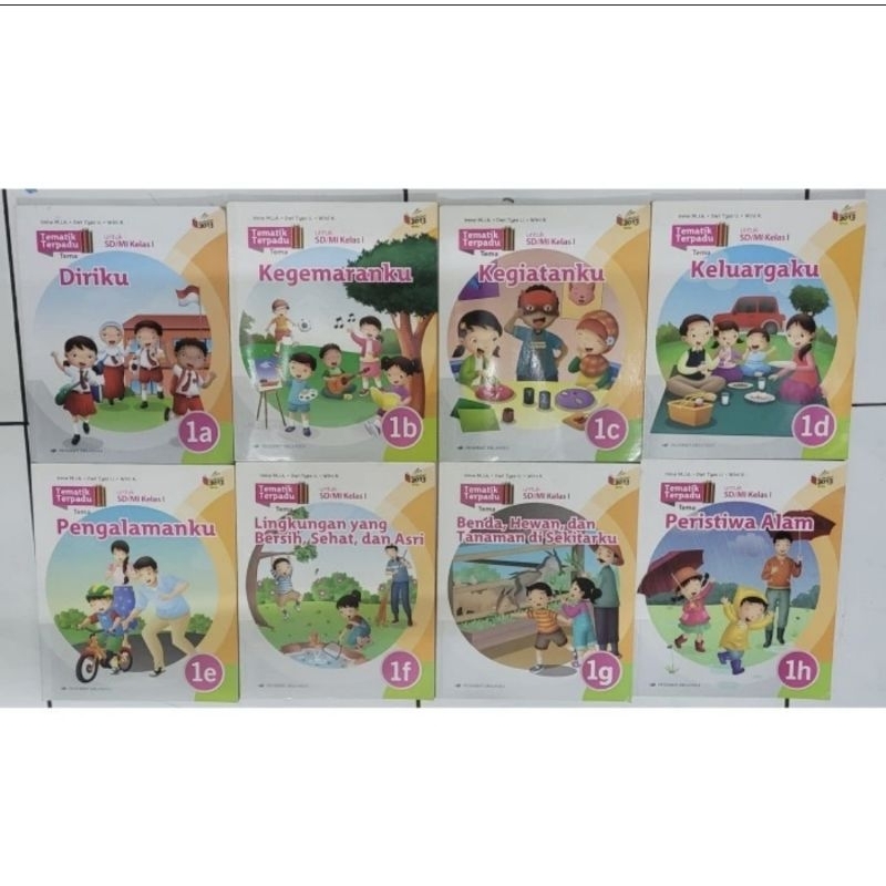 Tematik kelas 1 Erlangga 1abcdefgh (8 buku)