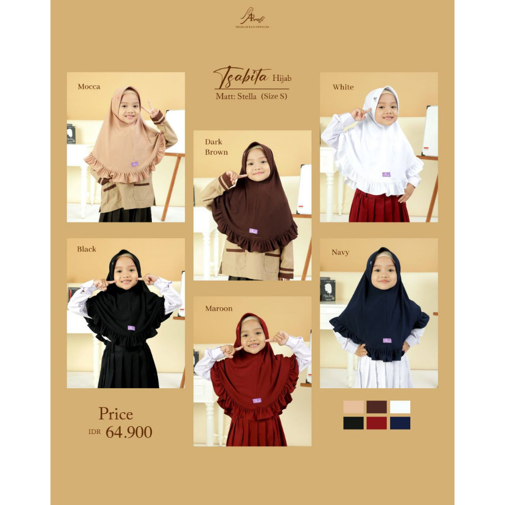 JILBAB ANAK HIJAB ARRAFI KIDS TSABITA HIJAB SIZE S HIJAB INSTAN ANAK SEKOLAH SD TERNYAMAN VARIASI RE