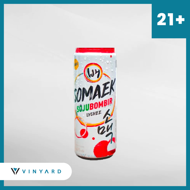 SOMAEK Lychee Soju Bombir Can  320 ml ( Original &amp; Resmi By Vinyard )