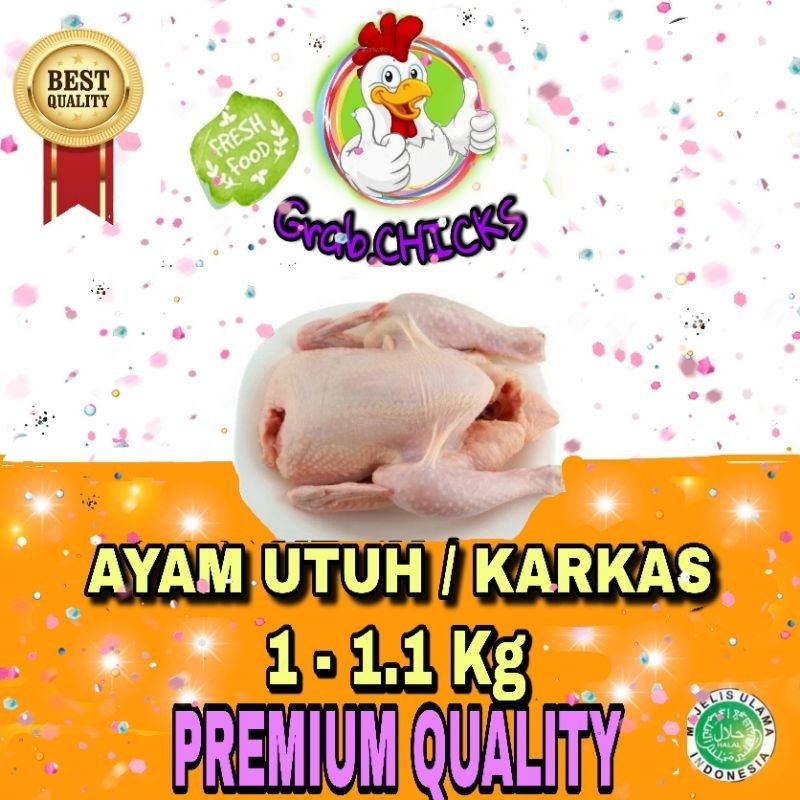 

Ayam Utuh 1 - 1.1 / Ayam Karkas 1 - 1.1 / Whole Chicken 1 - 1.1 kg