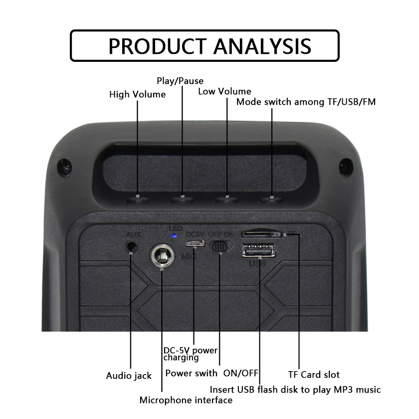 Speaker Bluetooth Portable Karoke With Stand Holder LM-S466 -XOBOX