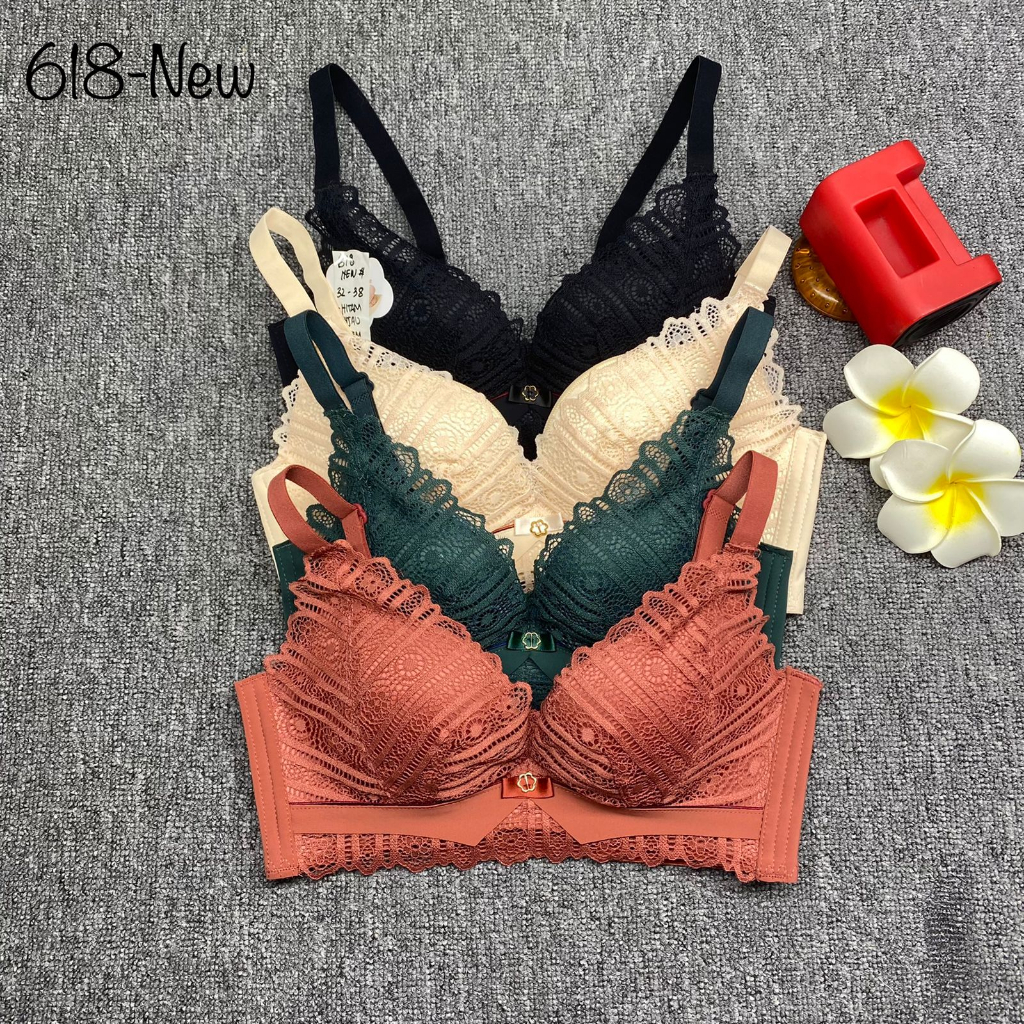 BRA / BH WANITA 618-NEW TANPA KAWAT SIZE 32-38 BUSA SEDANG KAIT 3 PAKAIN DALAM WANITA