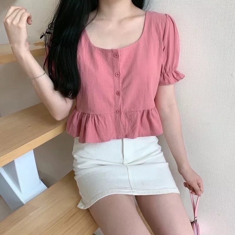 Atasan Wanita Vera Top Blouse Cewek Korea style