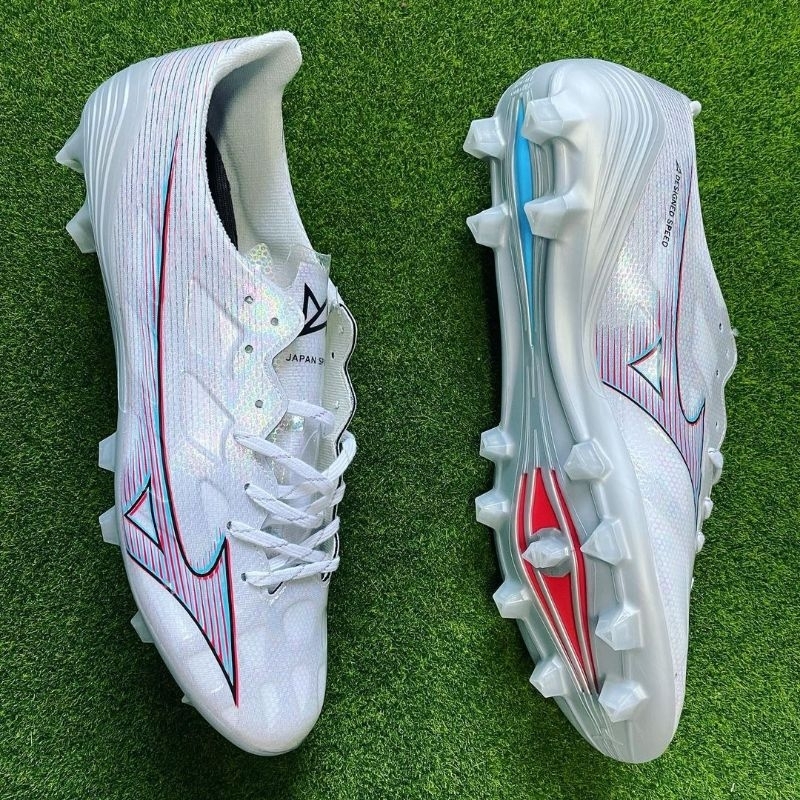 Sepatu Bola Mizuno Alpha Made In Japan White Ignition Red FG
