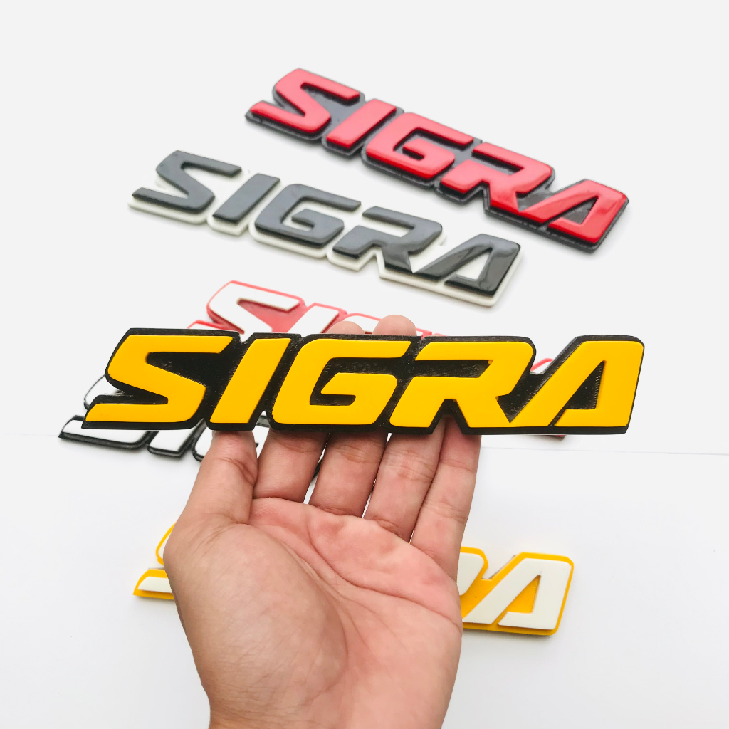 EMBLEM MOBIL SIGRA TULISAN TIMBUL 3D / AKSESORIS EMBLEM MOBIL