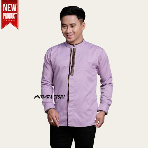 Baju Koko Pria Lengan Panjang Terbaru Motif Alfala Baju Koko Pria Kombinasi Batik Terbaru Koko Terbaru Bahan Toyobo