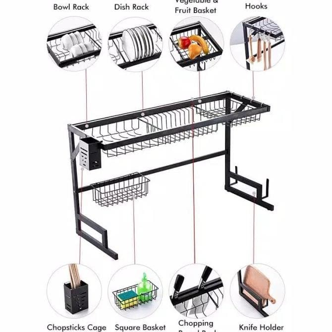 Barnik88 Rak Piring Dan Peralatan Dapur Stainless Steel Rak Rak Piring Wastafel Kokoh Anti Karat Terbaru!!