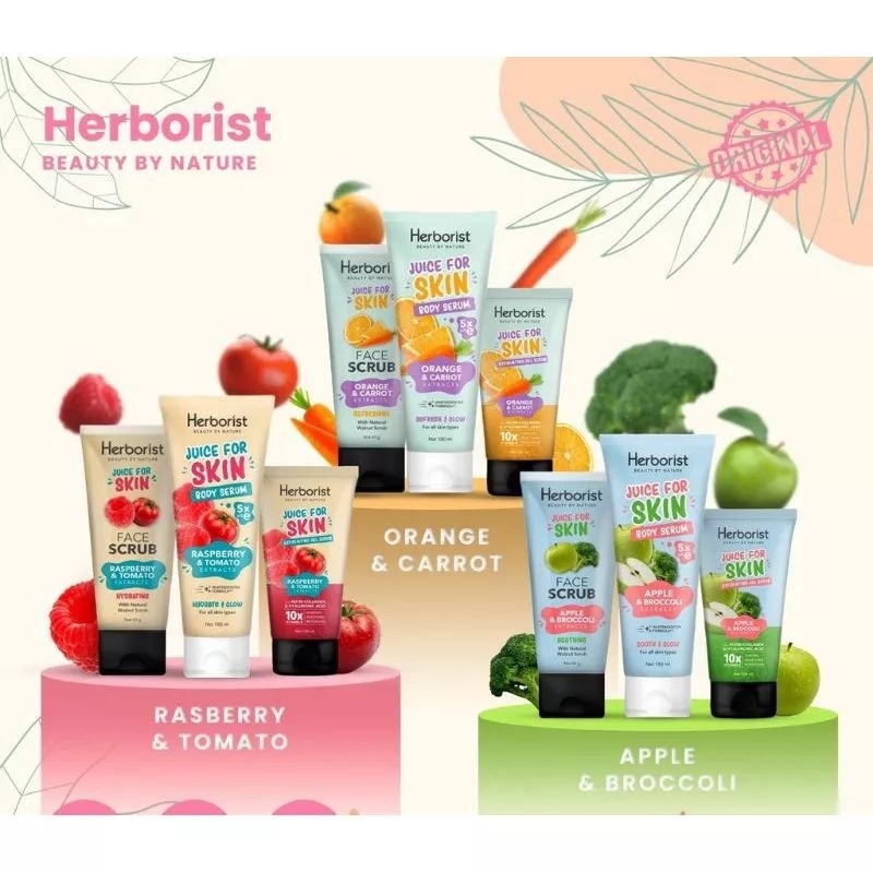 HERBORIST JUICE  FOR SKIN BODY SERUM 180GR / FACE SCRUB 60GR / EXFOLIATING GEL 150GR