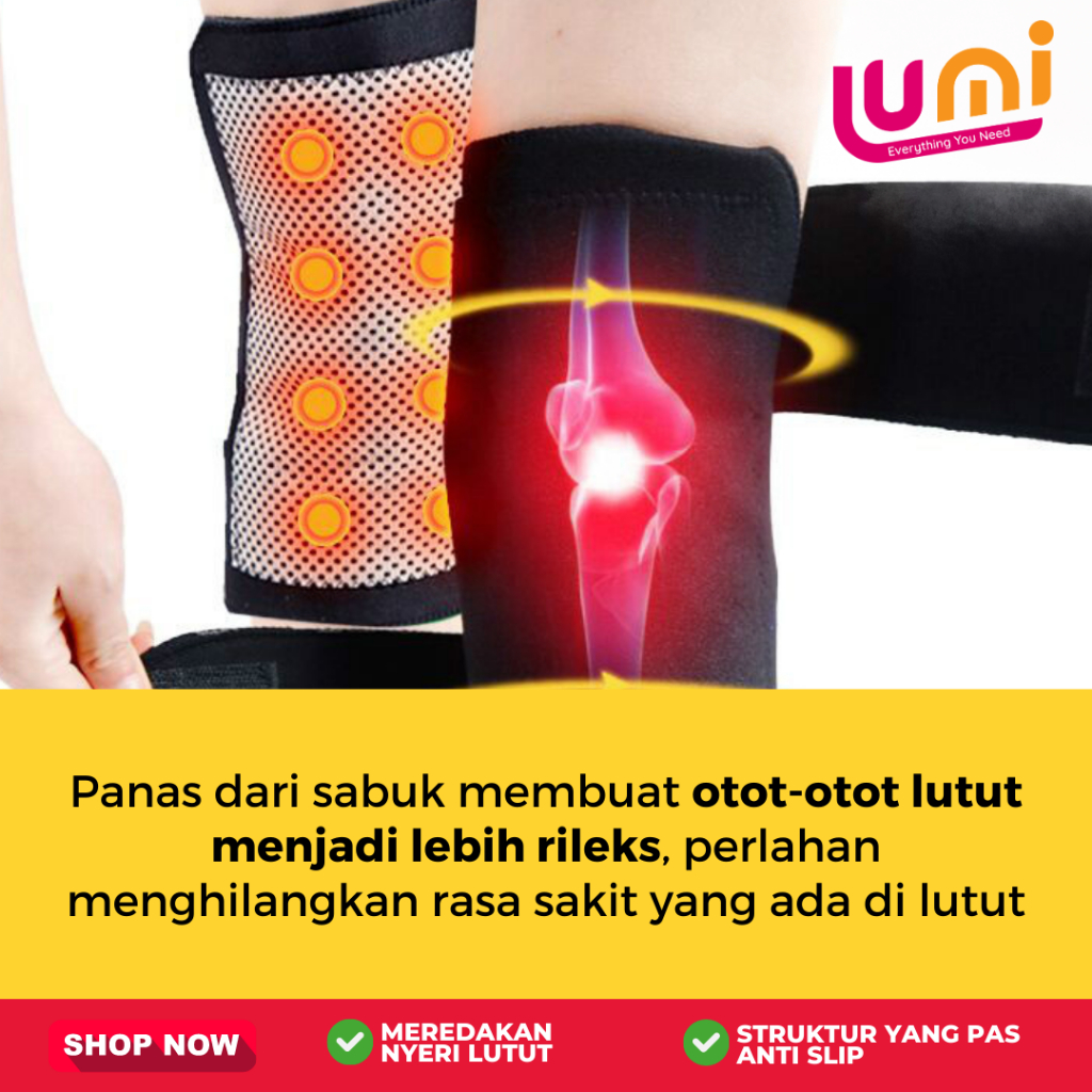 2PCS ( KANAN KIRI ) DEKER TERAPI PEMANAS LUTUT THERAPY MAGNETIK SUPORT