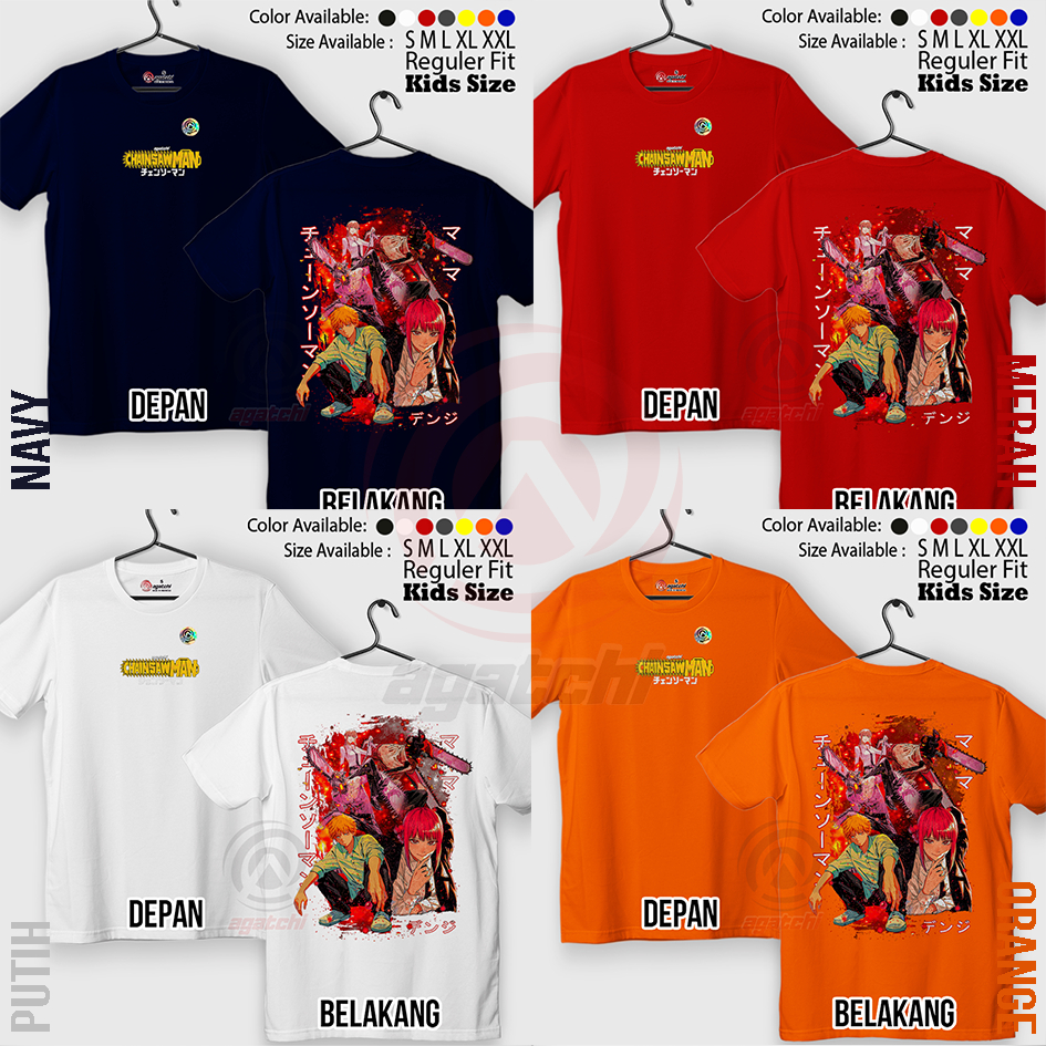 Baju Kaos Atasan Anak Laki - Laki Agatchi Motif Chainshawman - Chainshawman V5