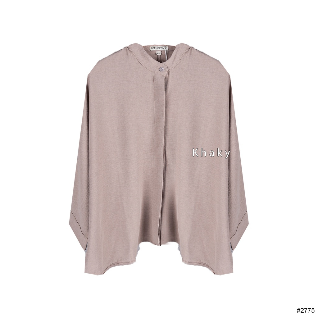 MILEA Blouse OverSize - Atasan Cringkle Polos - Kemeja Kerja Jumbo- Kemeja Basic- Blouse kemeja