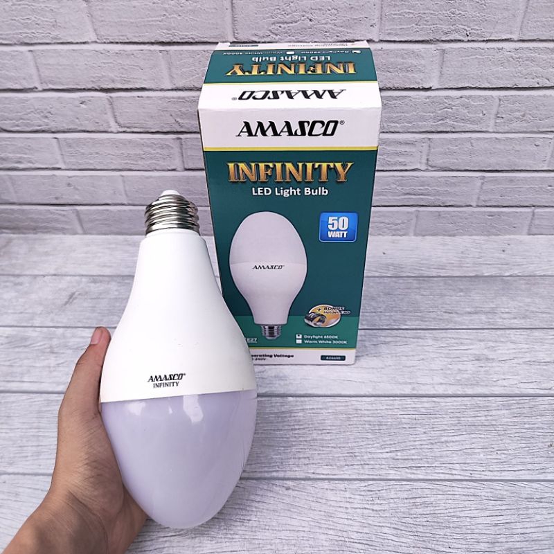 AMASCO INFINITY LAMPU LED BULB 50W MERCURY BISA E27 SAMA E40 BERGARANSI 1 TAHUN BAGUS KUALITAS TERJAMIN LAMPU JALAN SNI