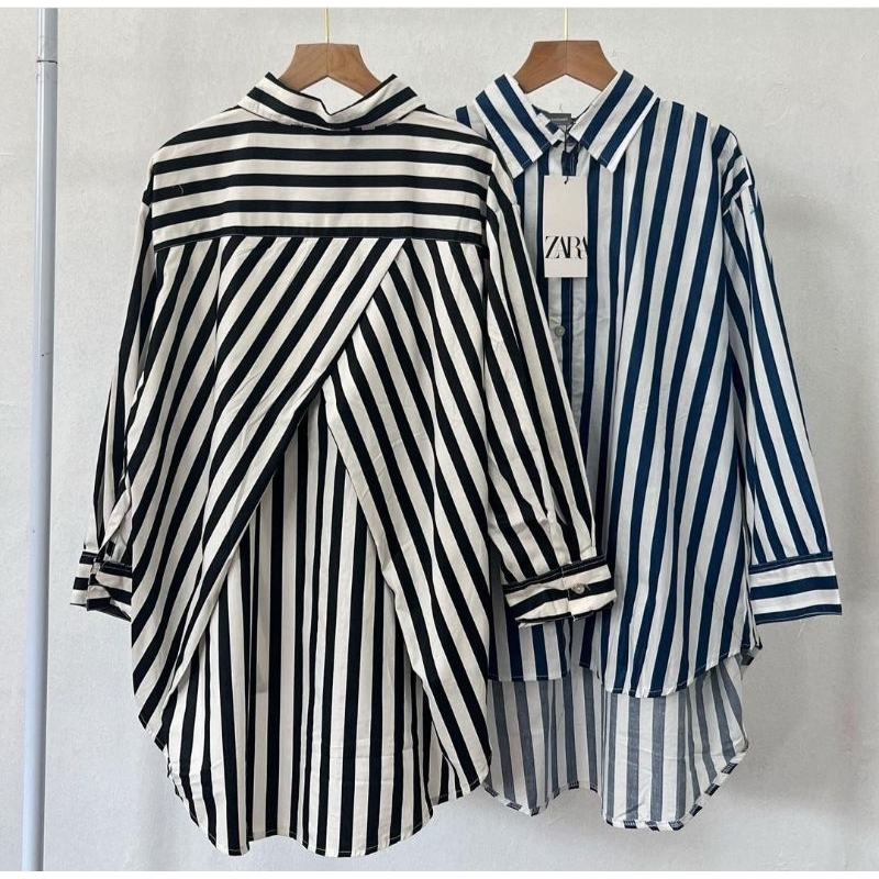 kemeja katun salur zara prenium silang blakang
