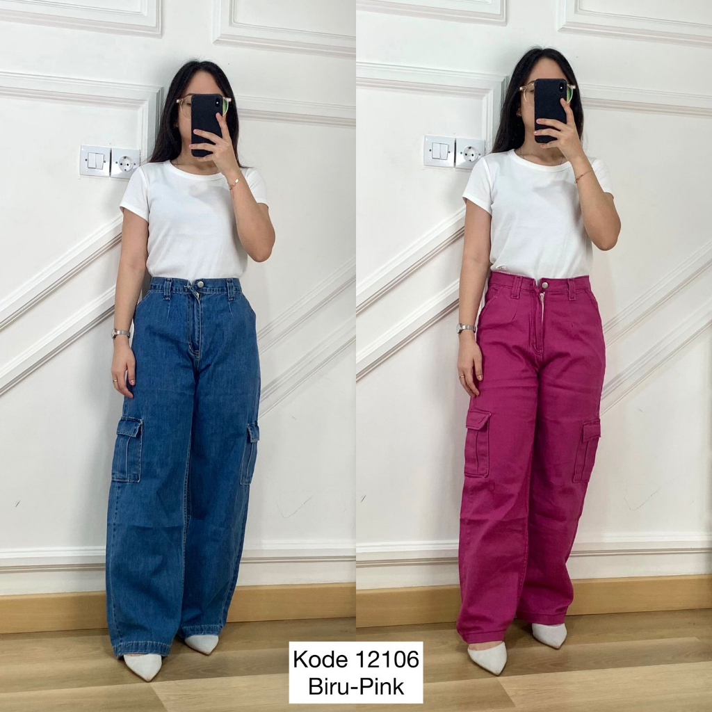 12106 CELANA CARGO KULOT CHUU 5KG JEANS BANGKOK IMPORT PREMIUM CELANA JEANS PANJANG KULOT CARGO THE 