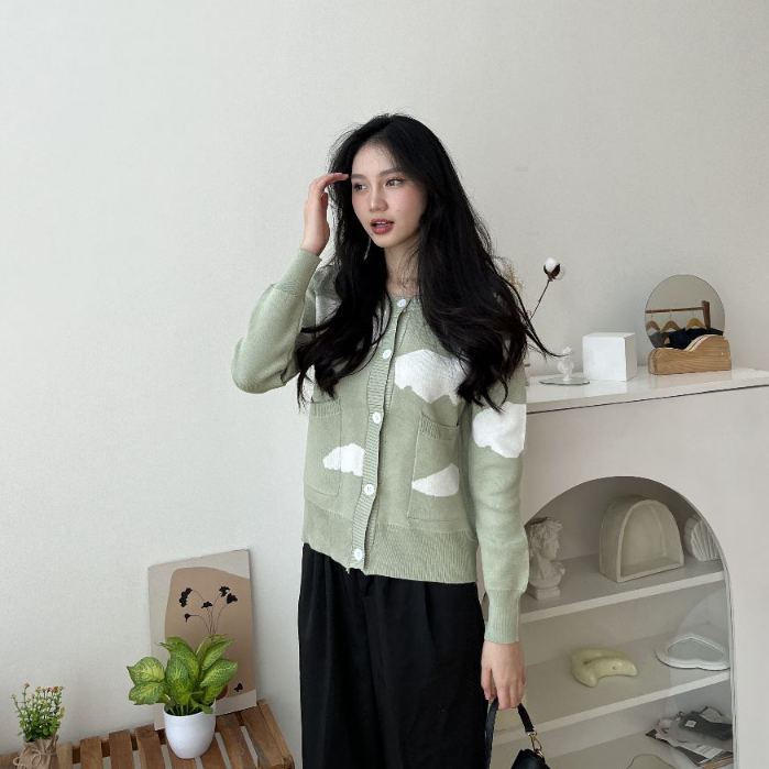 Cloud Cardigan - Sweater Rajut - Top Wanita Korea - Atasan Rajut Wanita