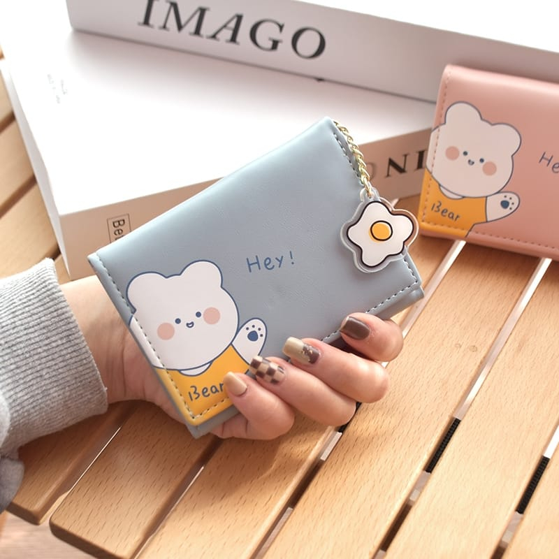 ♥TMALL88♥ Dompet Lipat Mini Wanita Motif Karakter Animal Lucu dompet mini dapat gantungan