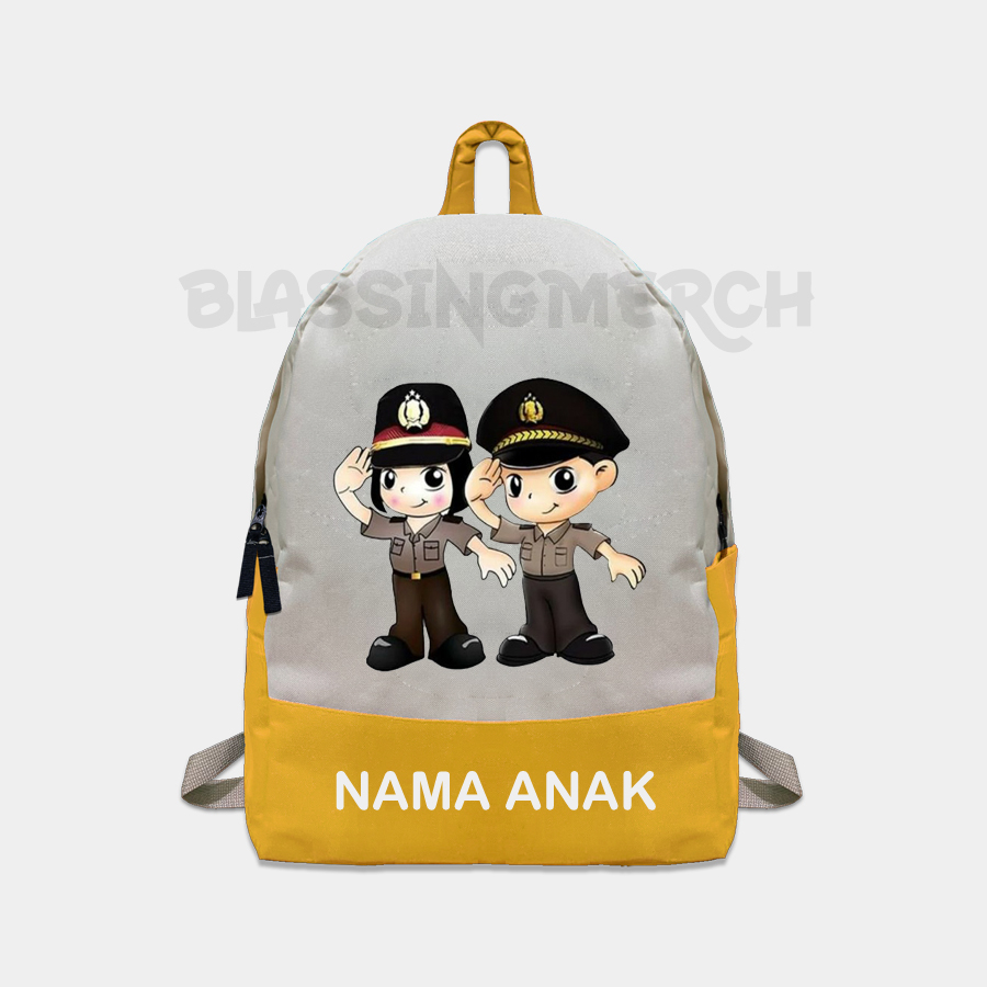 TAS RANSEL SEKOLAH ANAK ANAK POLISI TK & PAUD FREE TULIS NAMA