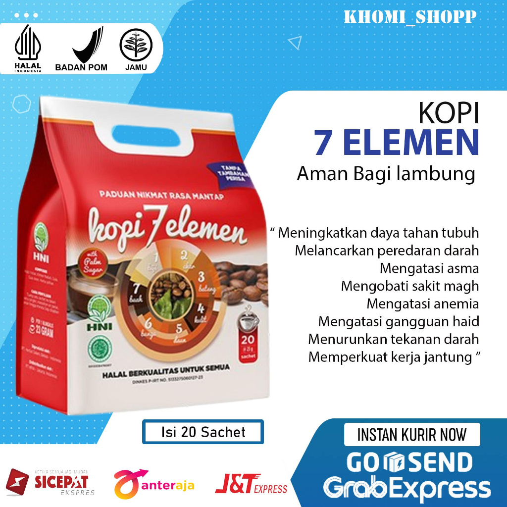 

Kopi 7 Elemen Hpai 20 Sachet - Seven Element Coffe Sevel HNI HPAI Original