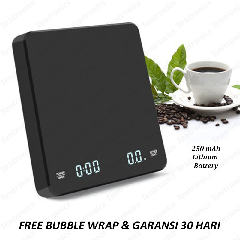 Timbangan Kopi USB Charge 3KG 0.1GR Timer V60 Drip Coffee Scale Cas