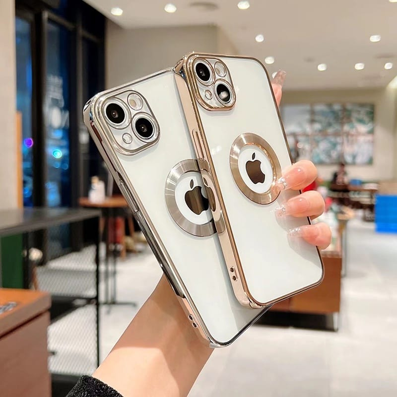 CASE CHROME TRANSPARAN LUBANG LOGO ULTRA PLATED NEW FOR IPHONE 6 6S 7 8 6+ 6S+ 7+ 8+ X XS XS MAX 11PRO 11PROMAX 12 12 PROMAX 13PRO 14 14PRO 14PLUS 14PROMAX KINGACC