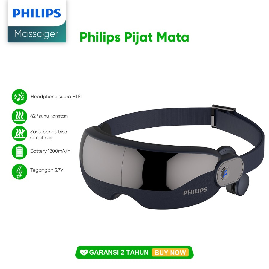 Philips PPM2702 Eyes Bone Massage Transmission Bluetooth Music Hot Compress Electric Alat Pijat Mata Charging Type-C