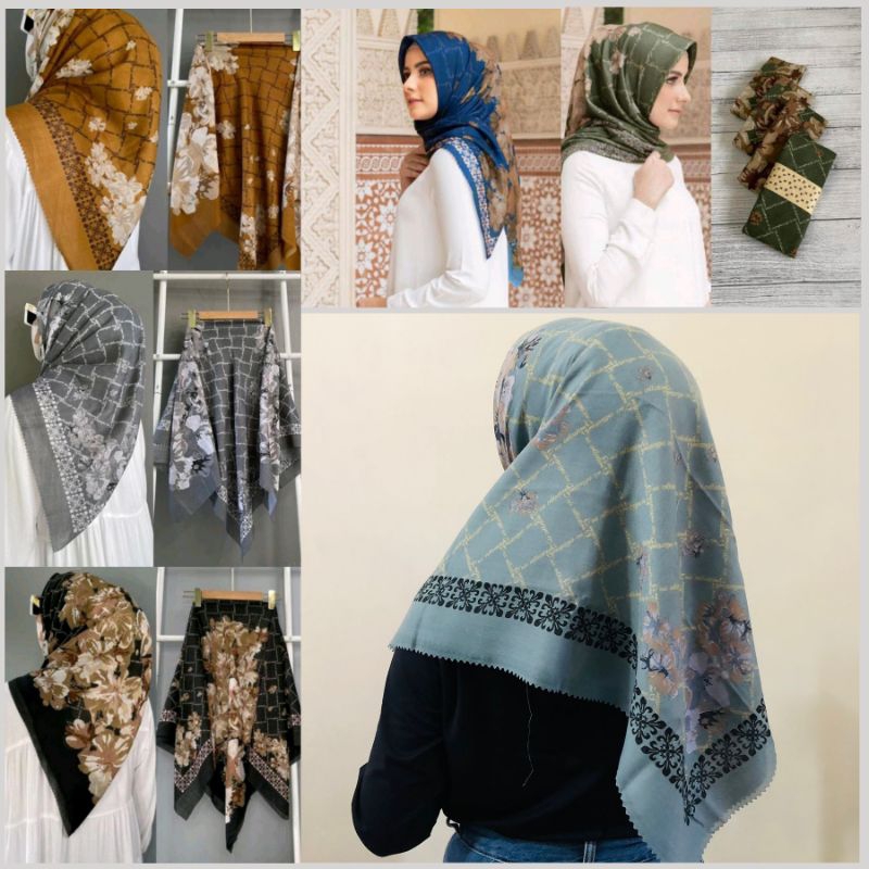 Ready!! Kerudung/ HIJAB VOAL Segiempat Lasercut LATEVA Series Terbaru