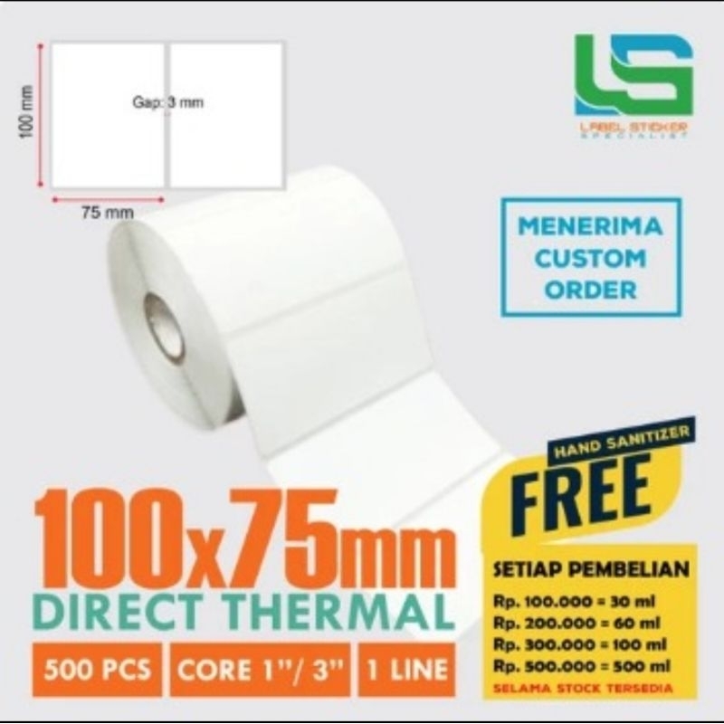 

Label Stiker Thermal 100X75 MM