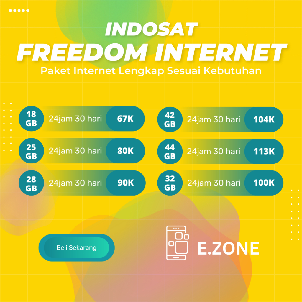 TOPUP INDOSAT FREEDOM INTERNET 18 GB s/d 44 GB