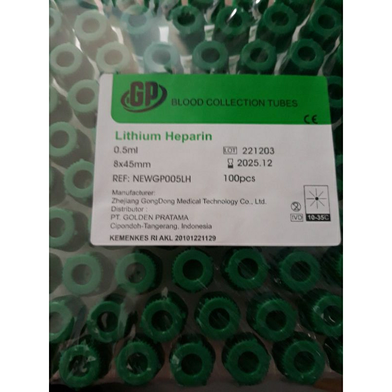 Tabung lithium Heparin 0,5ml Heparin 0.5ml perpcs