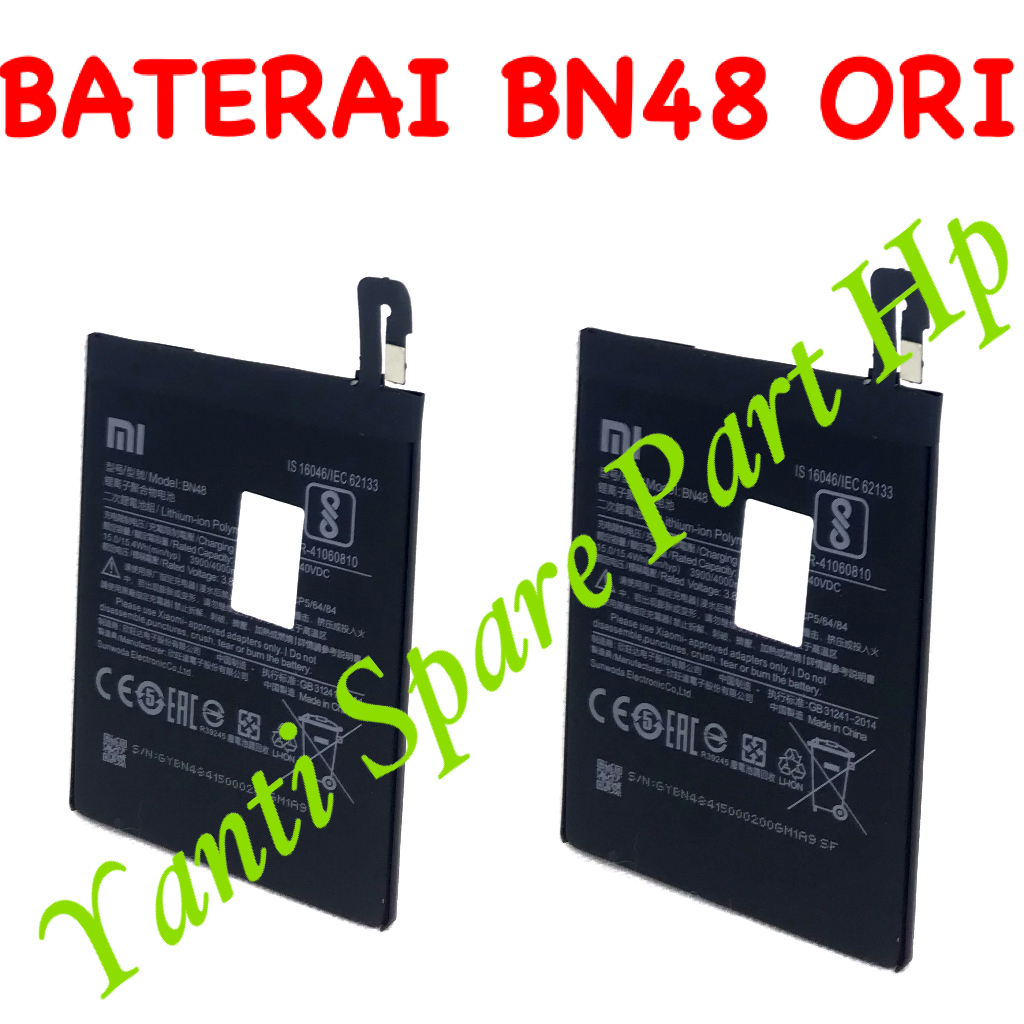 Baterai Xiaomi Redmi Note 6 Pro Mi Note 2 Pro BN48 Original New