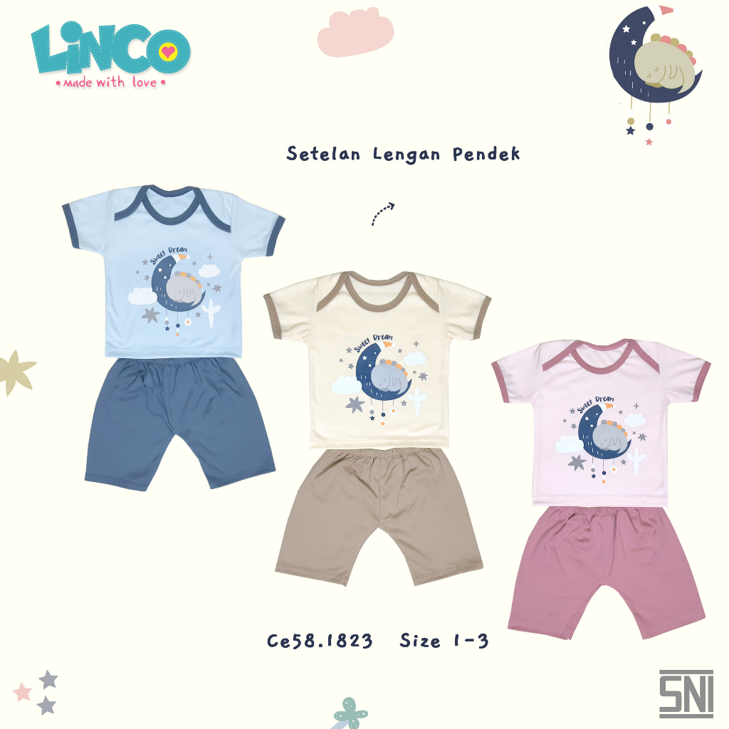 LINCO Setelan Lengan Pendek Cewek 1 - 3 tahun CE58 SALE18