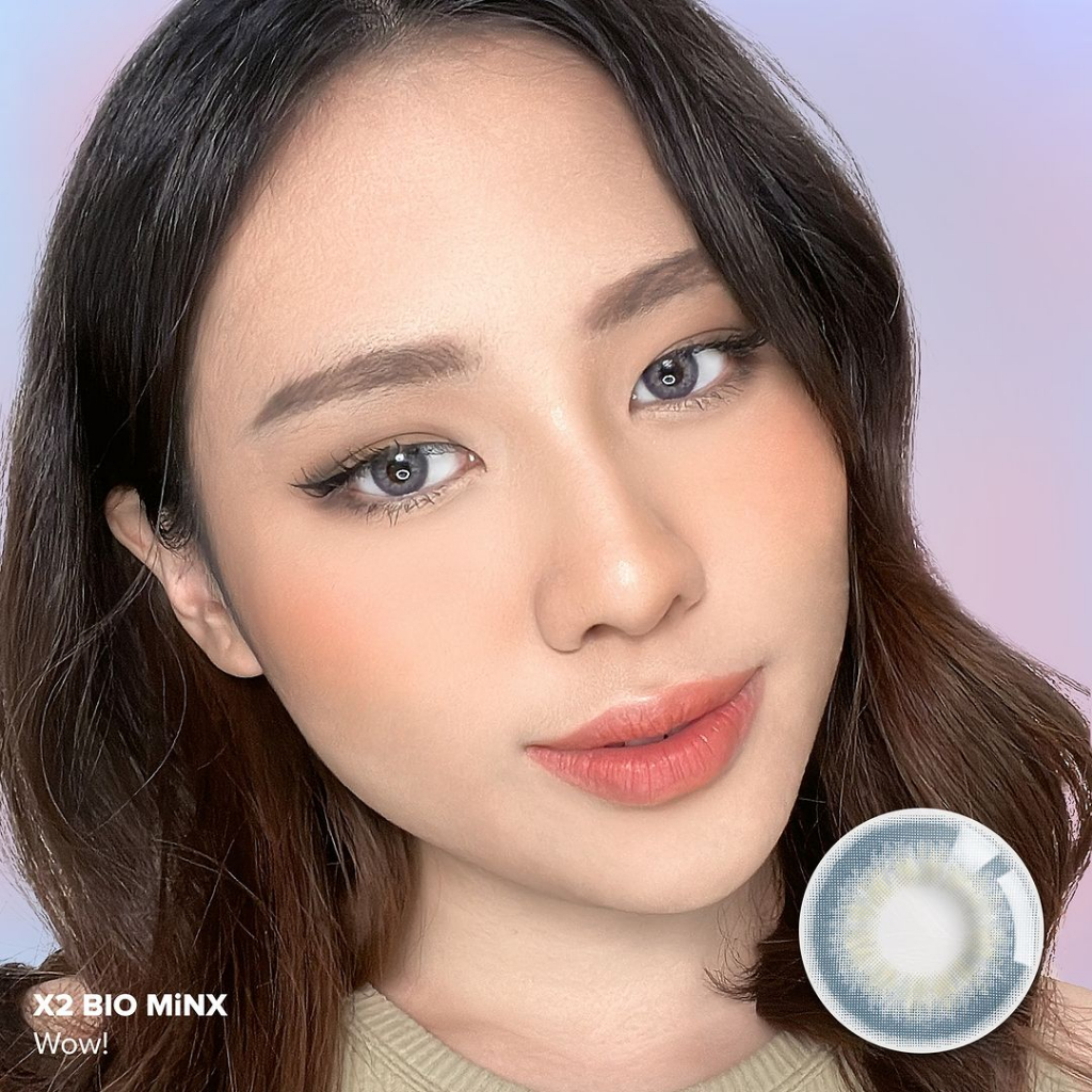 Softlens Warna Grey X2 Bio Minx Tersedia ukuran Minus