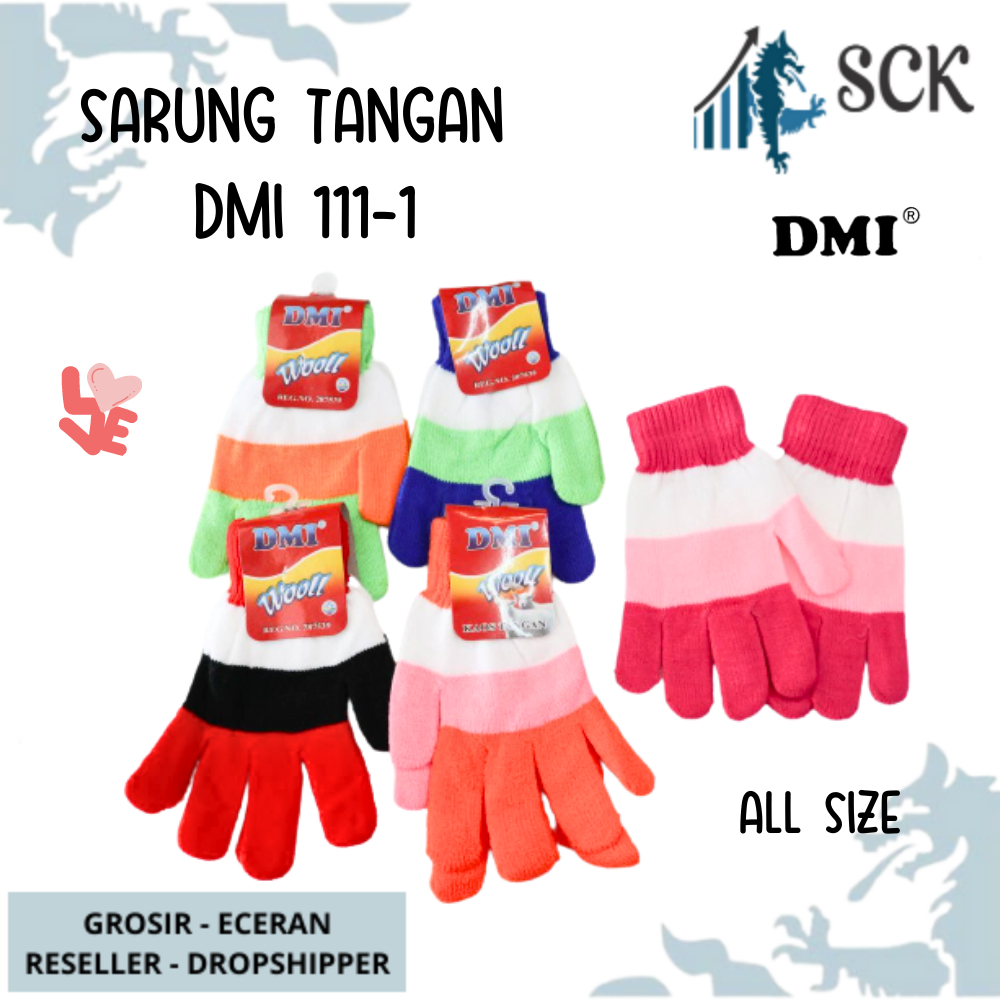 Sarung Tangan DMI STRIP 111-1 WARNA / Kaos Tangan Cewek Perempuan / Perlengkapan Otomotif - sckmenwear GROSIR